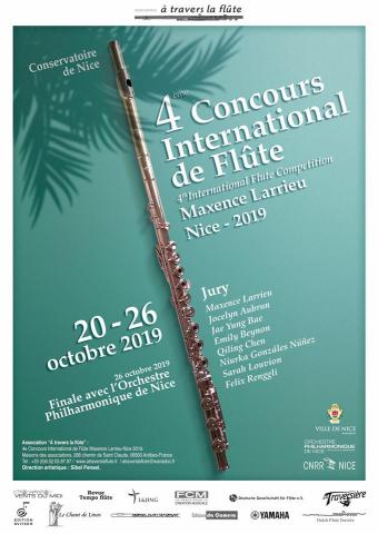 Cartel del 4to Concurso Internacional de Flauta Maxence Larrieu